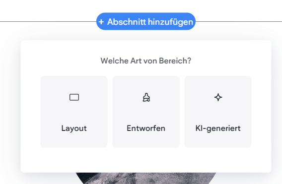Abschnitt hinzufügen